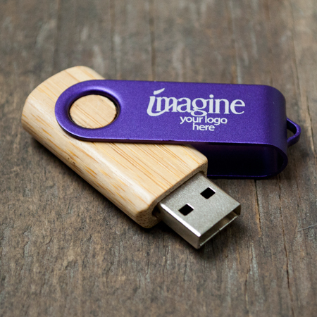 16 GB BAMBOO SWIVEL FLASH DRIVE 3.0. - Click Image to Close